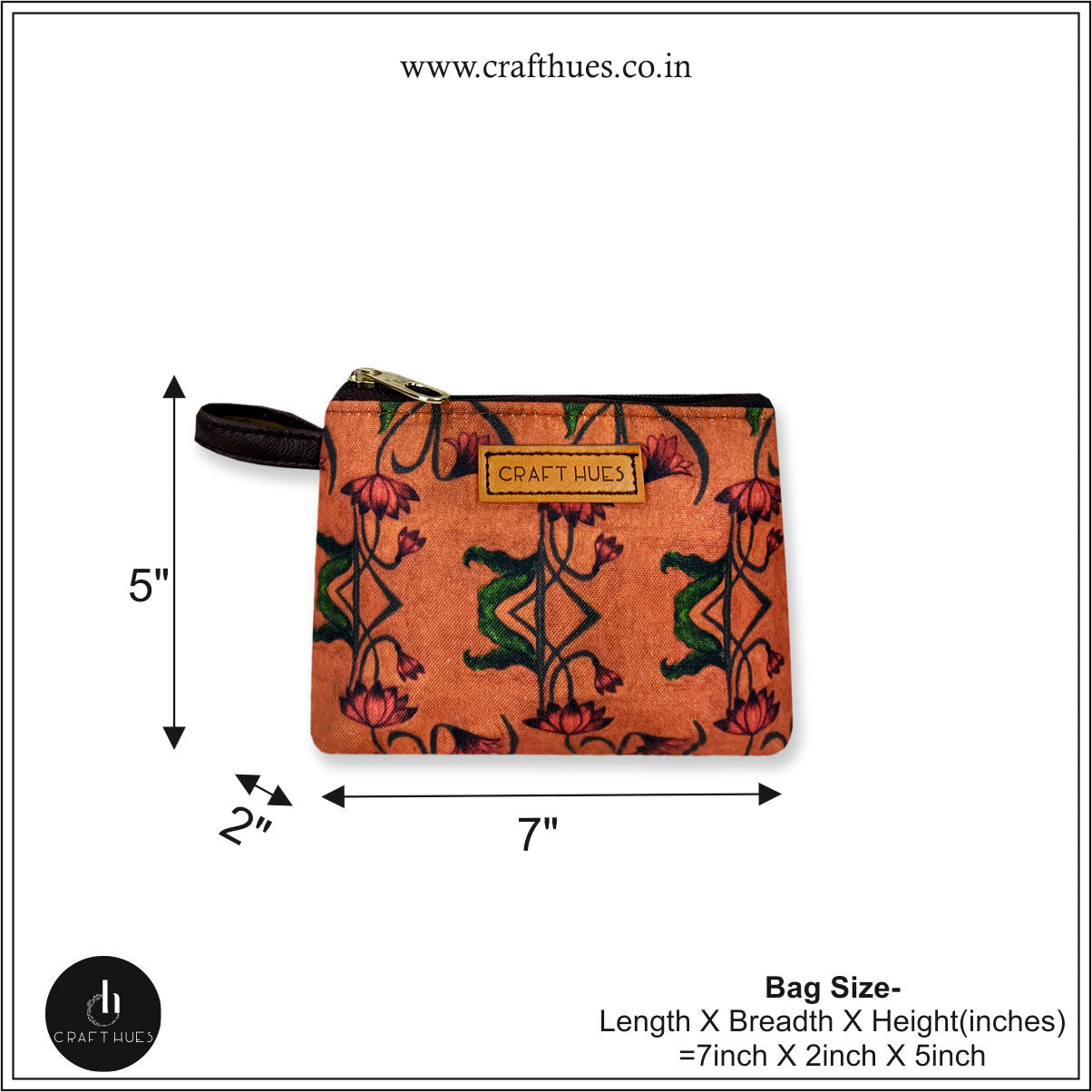 Brown Lotus Art Nouveau Multi-purpose Pouch