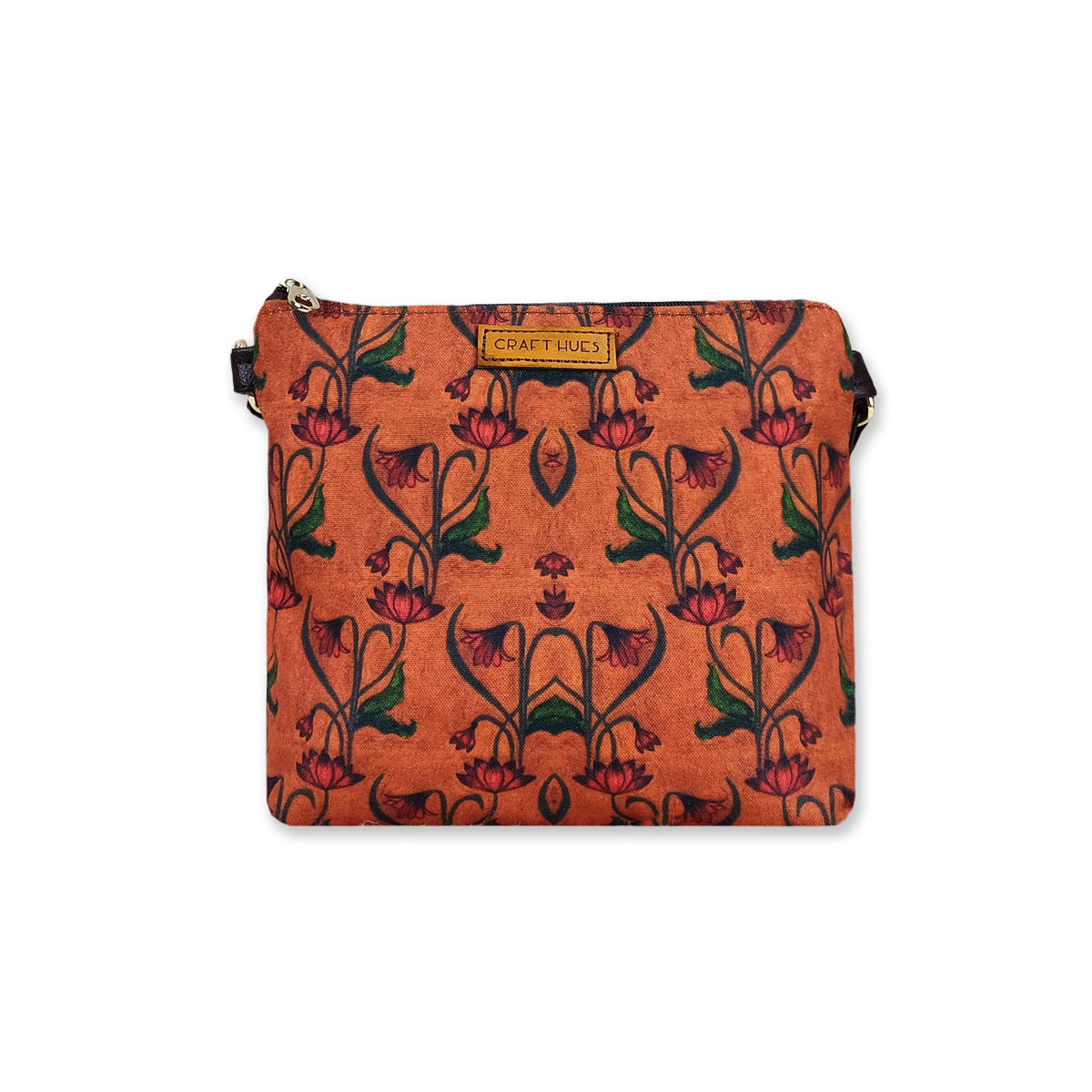 Brown Lotus Art Nouveau Sling Bag