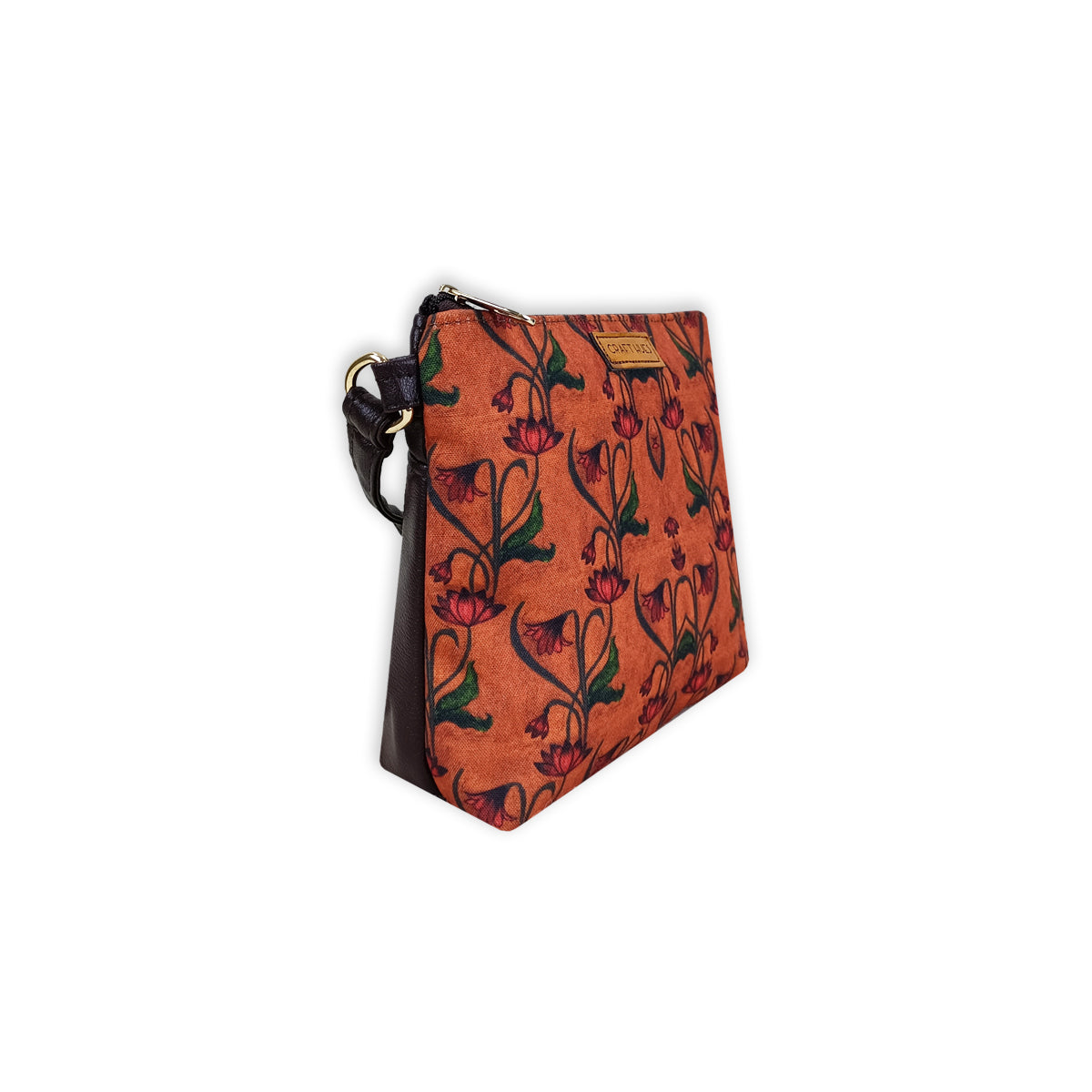 Brown Lotus Art Nouveau Sling Bag