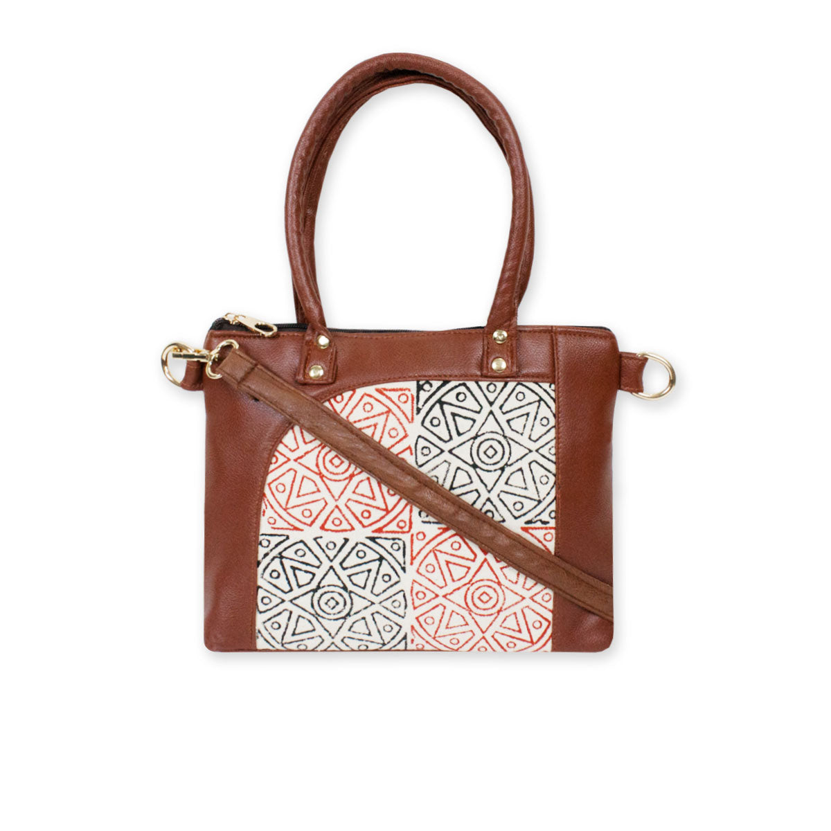 Block-Printed Mandala Handbag with Sling