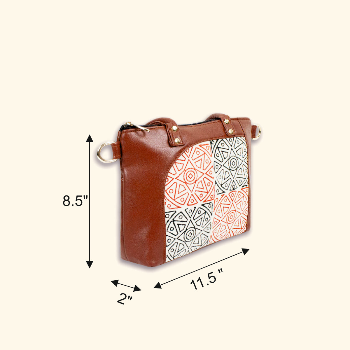 Block-Printed Mandala Handbag with Sling