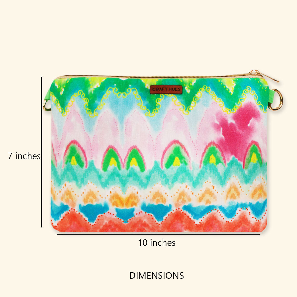 Craft hues Pink Ikkat Sling Bag