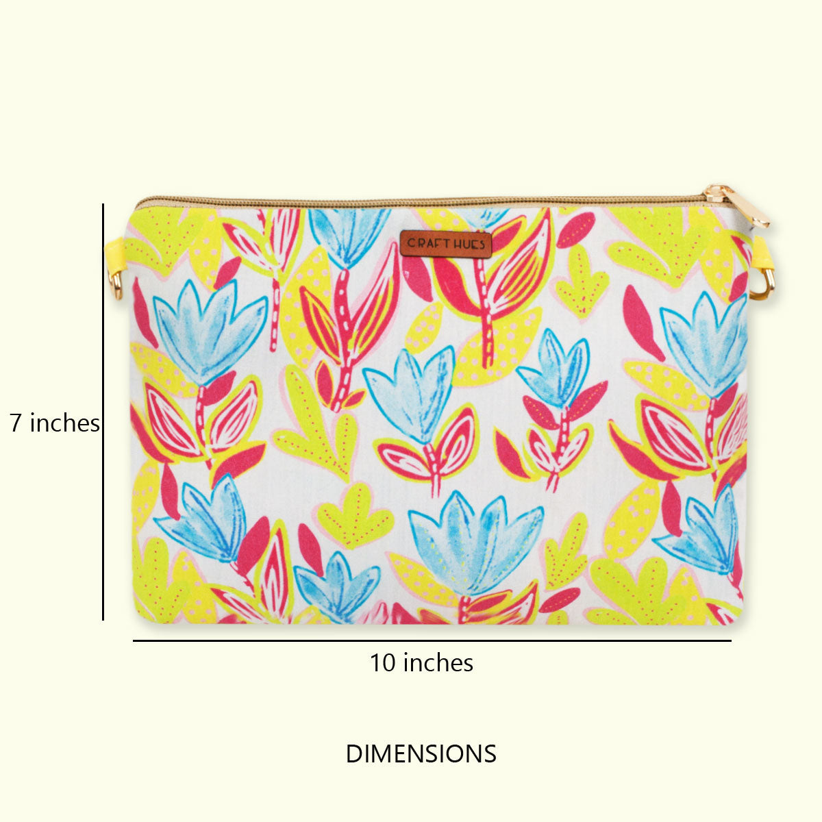 Craft hues Yellow Garden Sling Bag