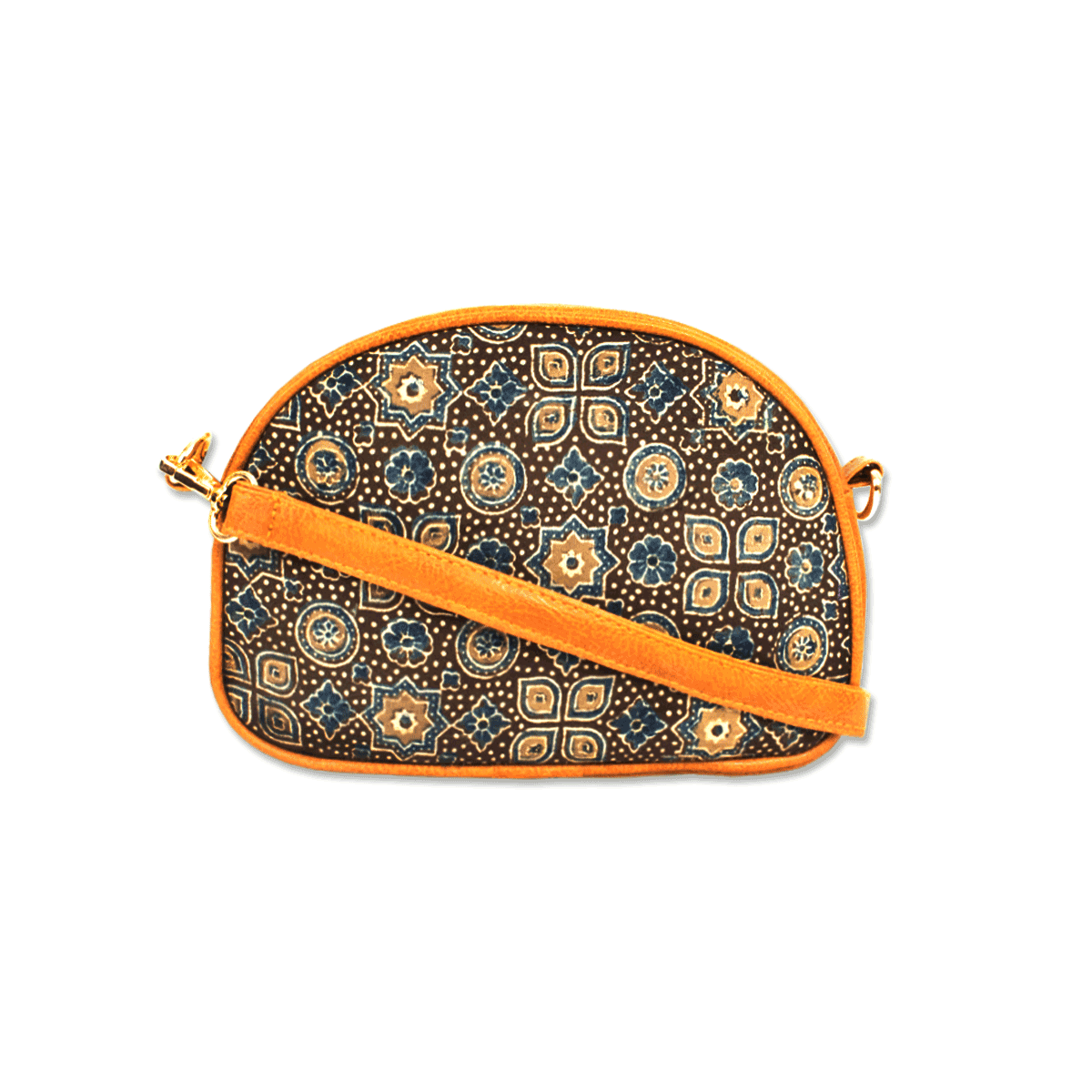 Ajrakh Block printed Box Sling Bag