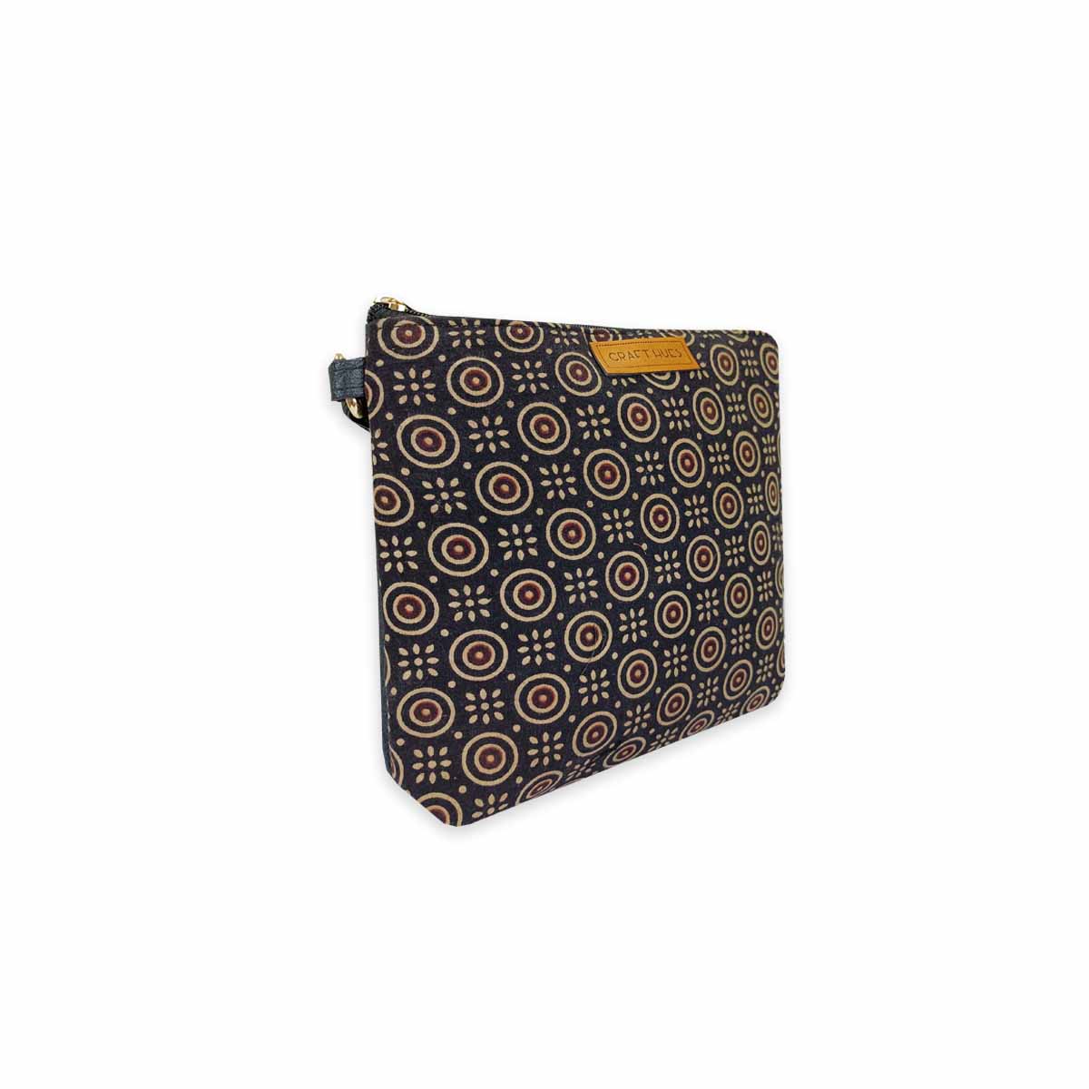 Block-Printed Golden Circle Sling Bag