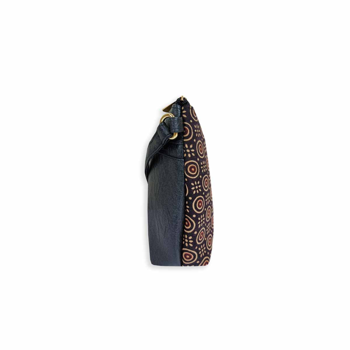 Block-Printed Golden Circle Sling Bag