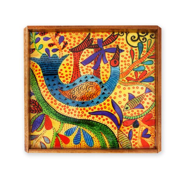 Gond Bird Large Serving Tray