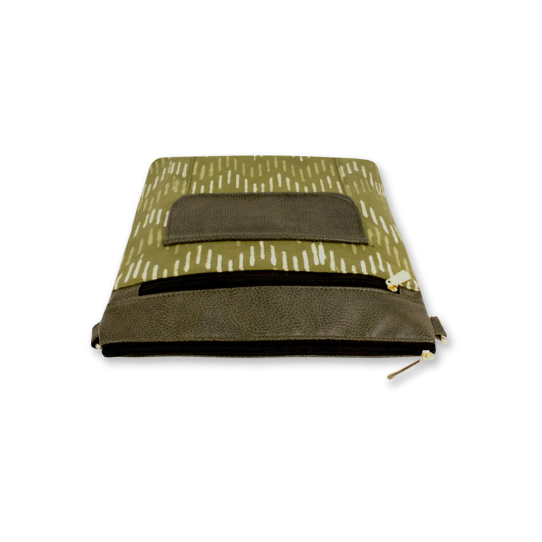 Green Zig-Zag Block Printed Messenger Bag