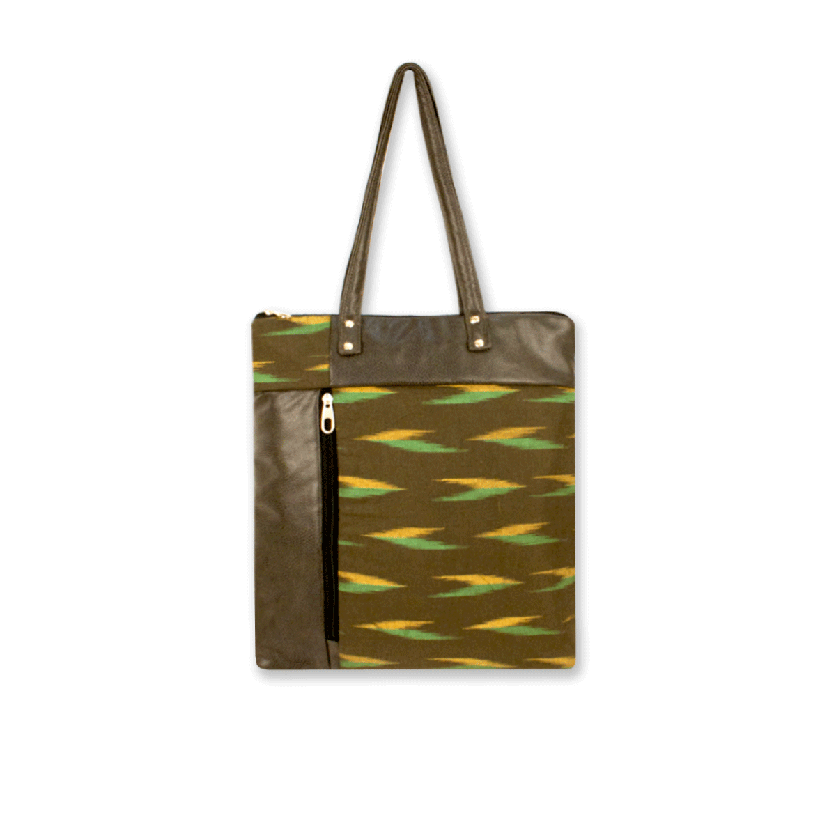 Off-beat Olive Ikat Office Bag