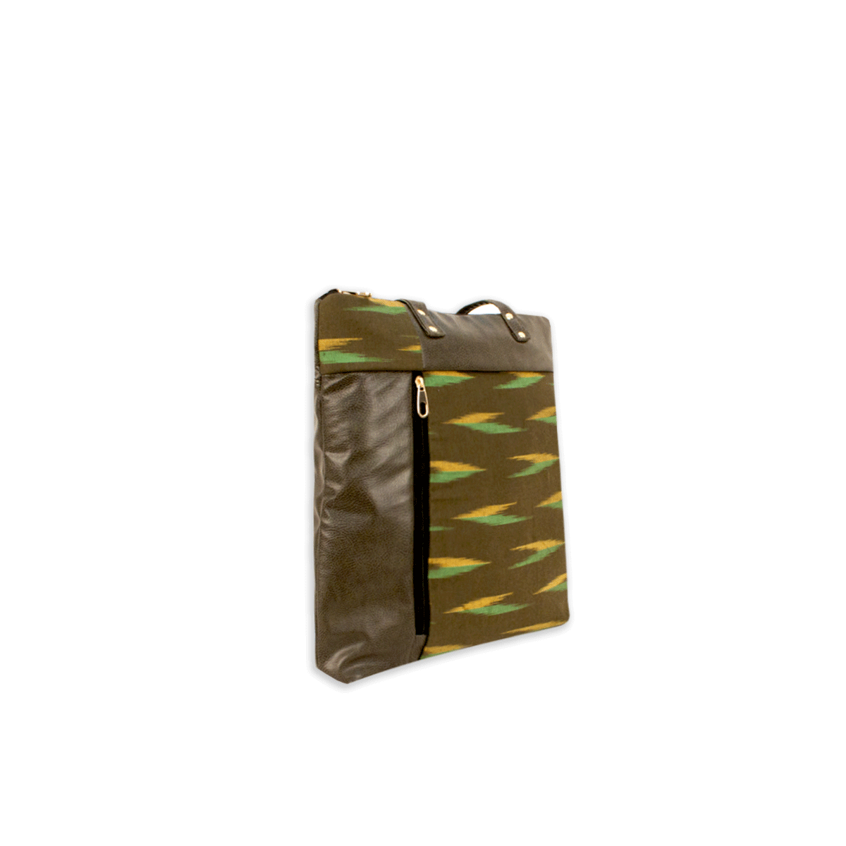 Off-beat Olive Ikat Office Bag