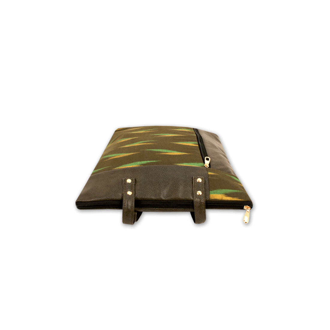Off-beat Olive Ikat Office Bag