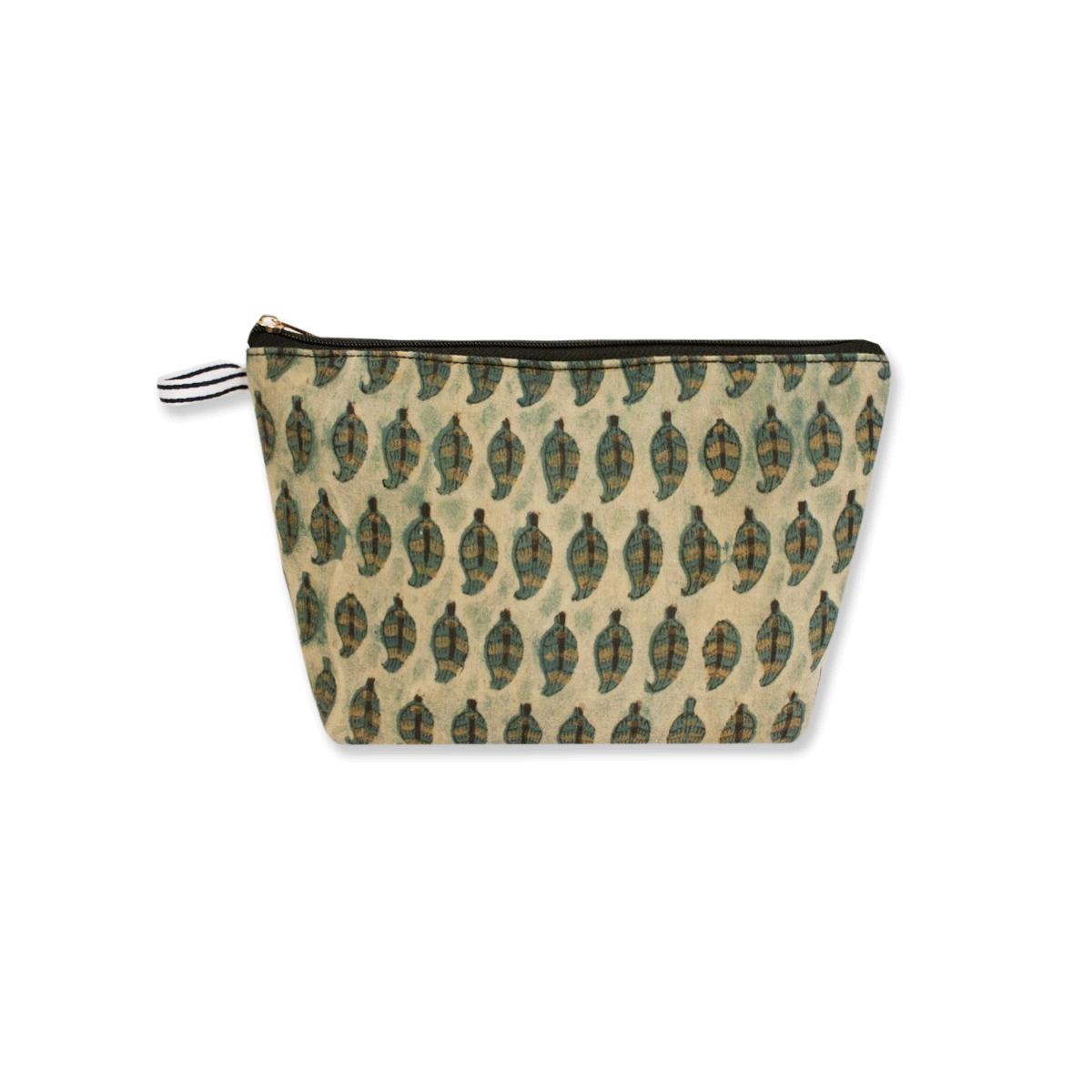Green Leaves Block Printed Pouch