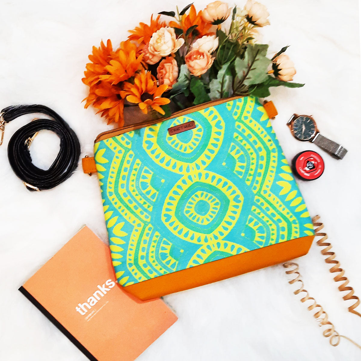 Green Mandala Sling Bag