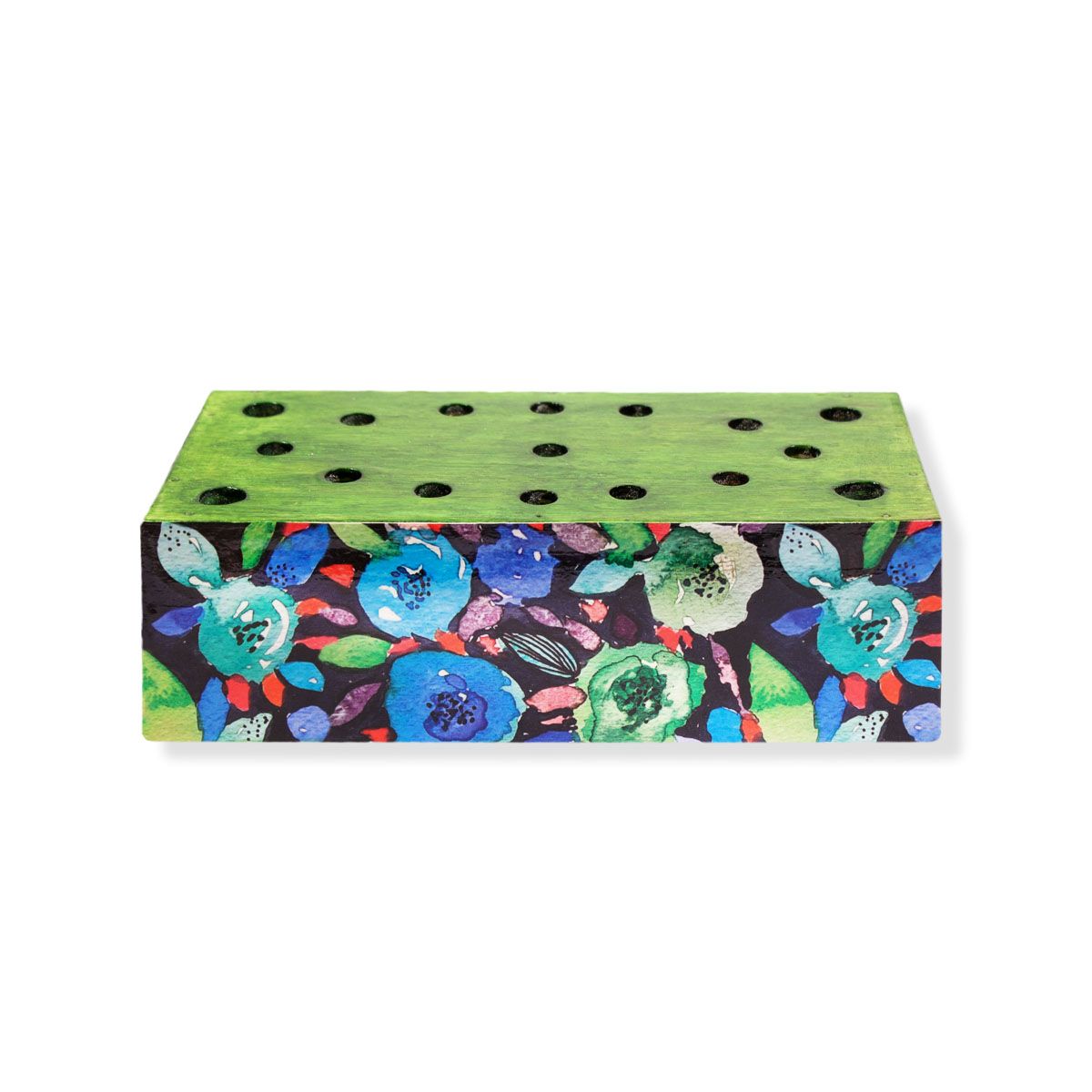 Wooden Pen Stand (Printed Green Color)