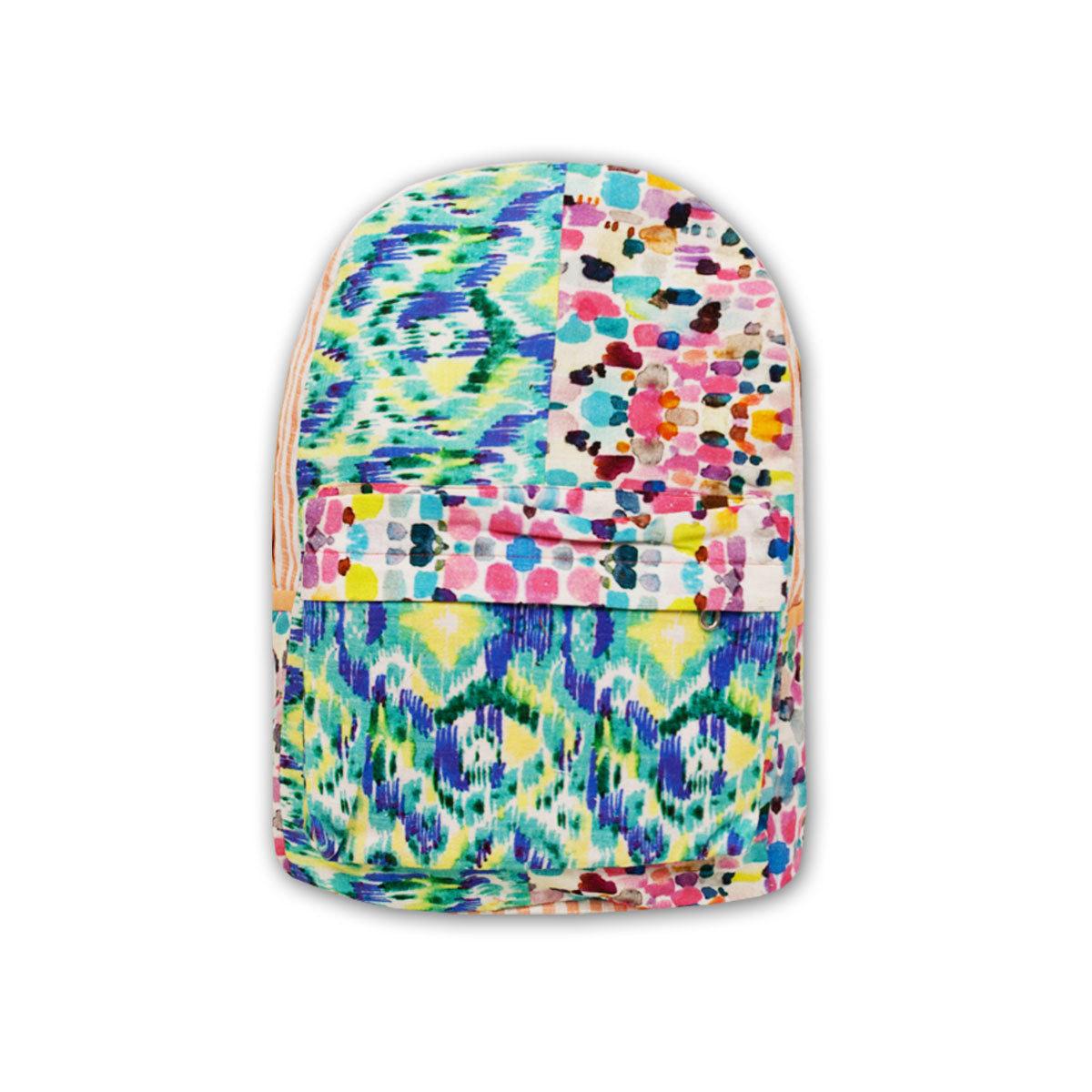 Printed Backpack- Peach Stripes