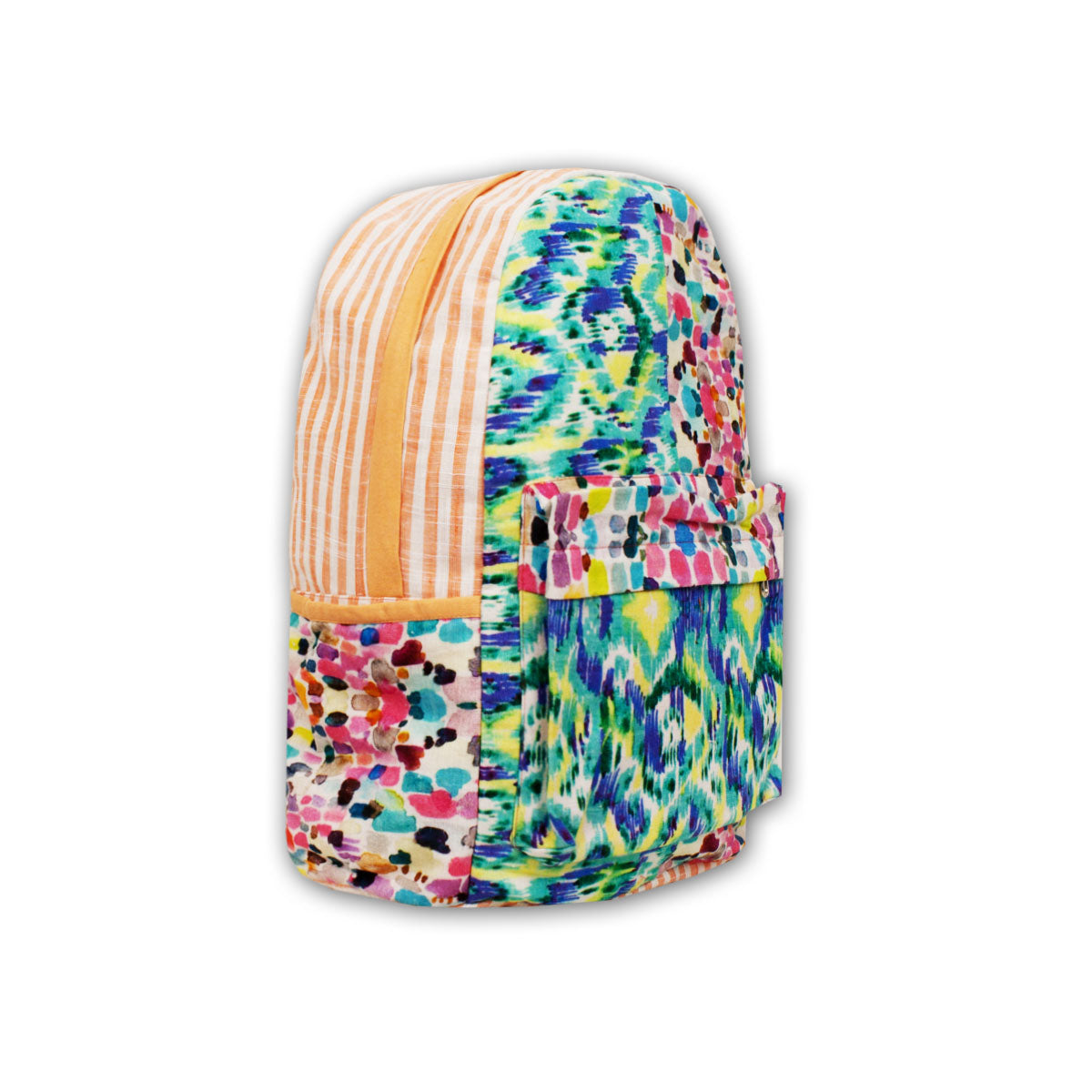 Printed Backpack- Peach Stripes