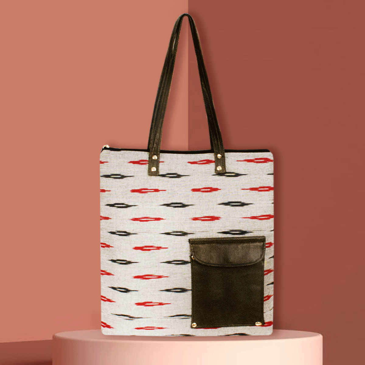 Graceful Grey Ikat Office Bag