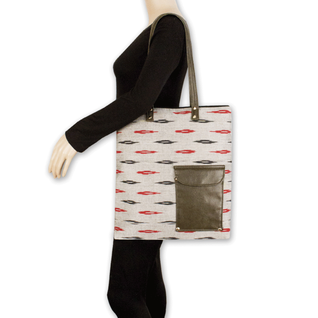 Graceful Grey Ikat Office Bag
