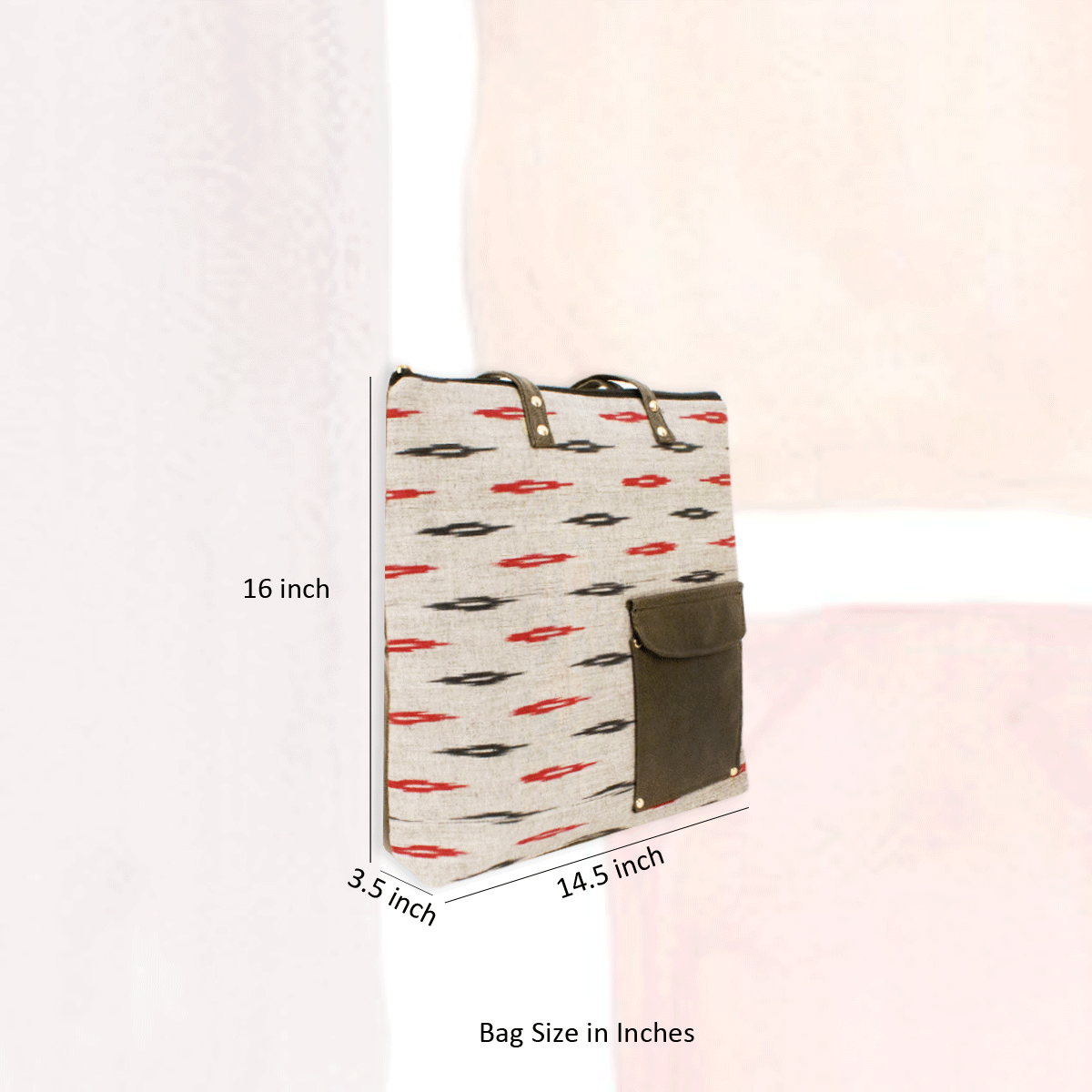 Graceful Grey Ikat Office Bag