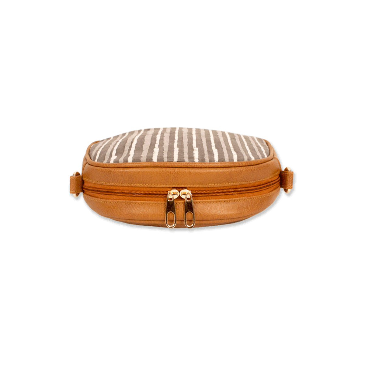 Grey Stripes Block printed Box Sling Bag