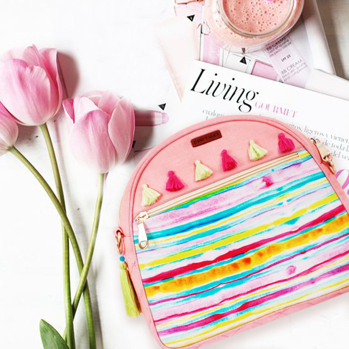 Pink Stripes Backpack