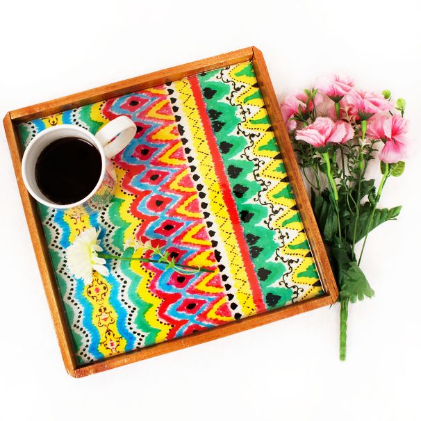 Ikkat Large Serving Tray