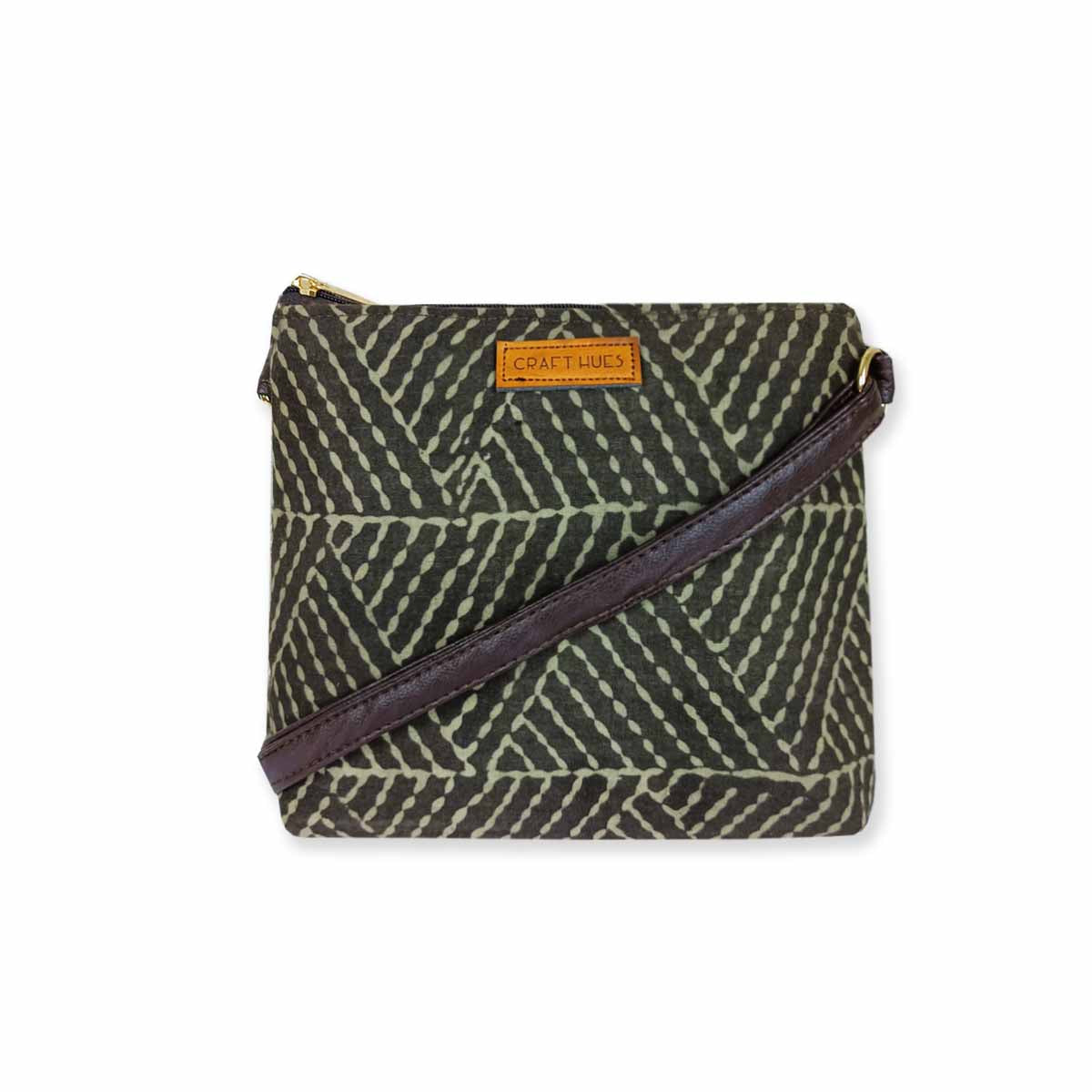 Block-Printed Katha Sling Bag