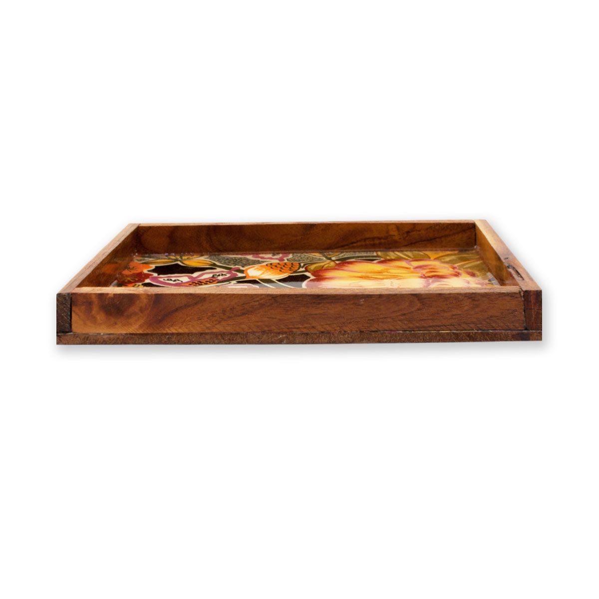 Large Flower Small Rectangle Serving Tray