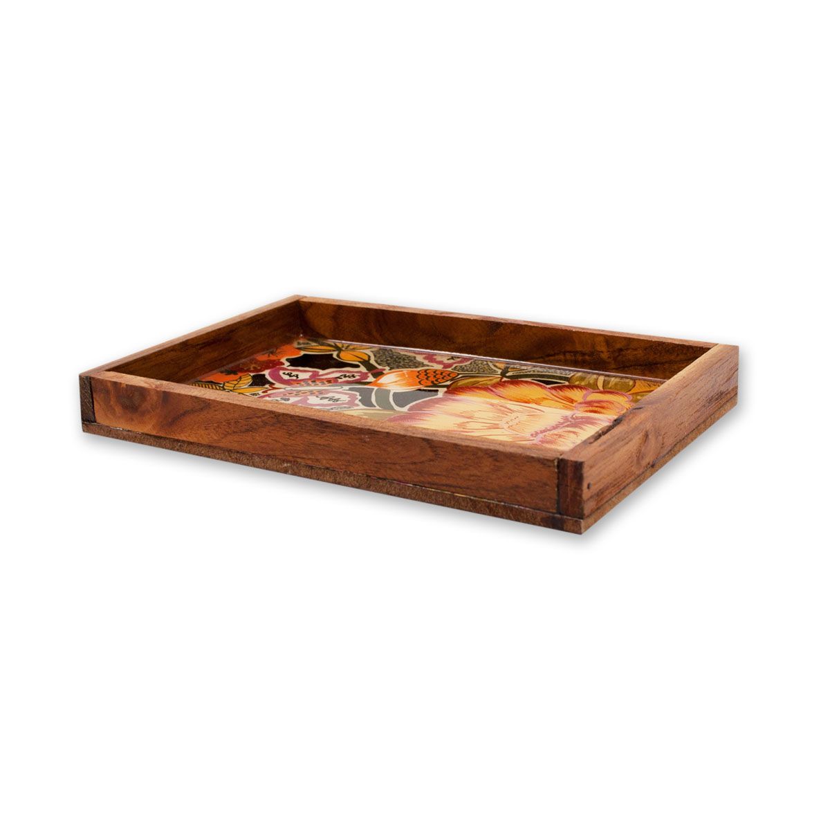 Large Flower Small Rectangle Serving Tray