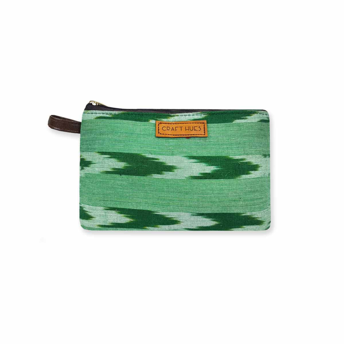 Leafy Ikkat Pouch Bag