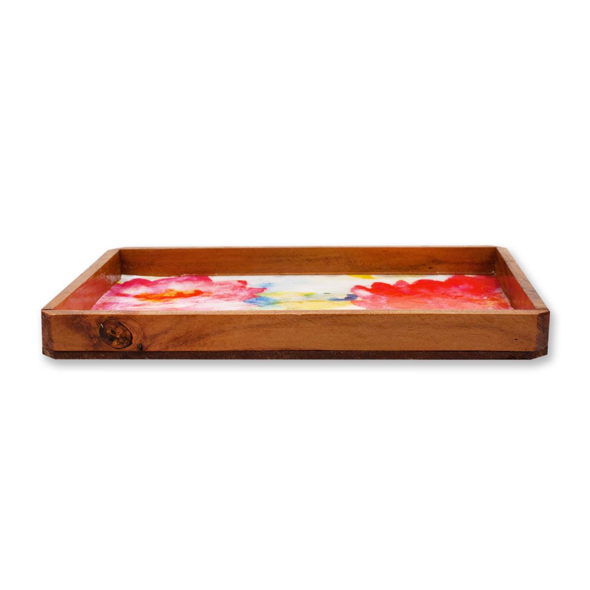 Pink Lotus Rectangle Serving Tray