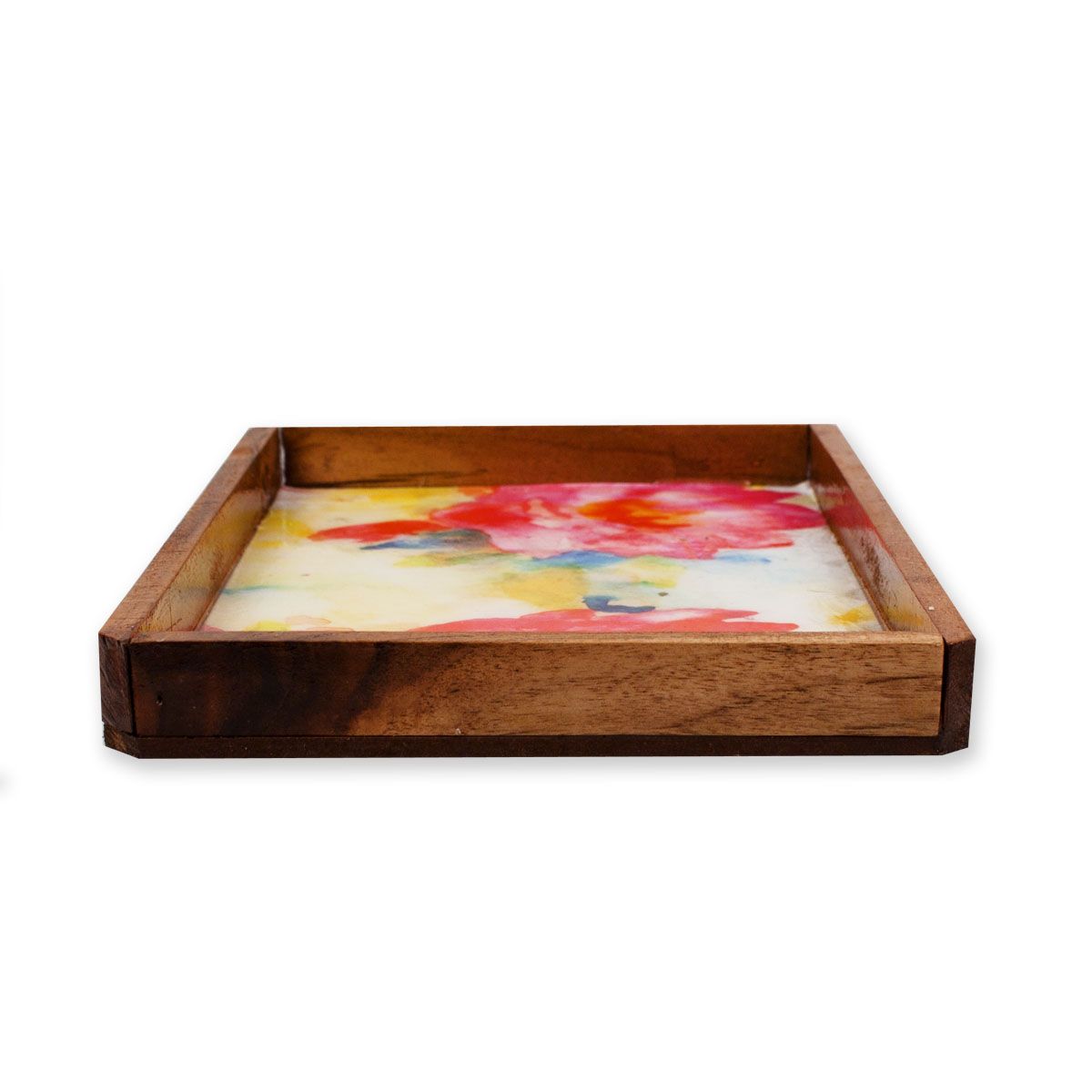 Pink Lotus Rectangle Serving Tray