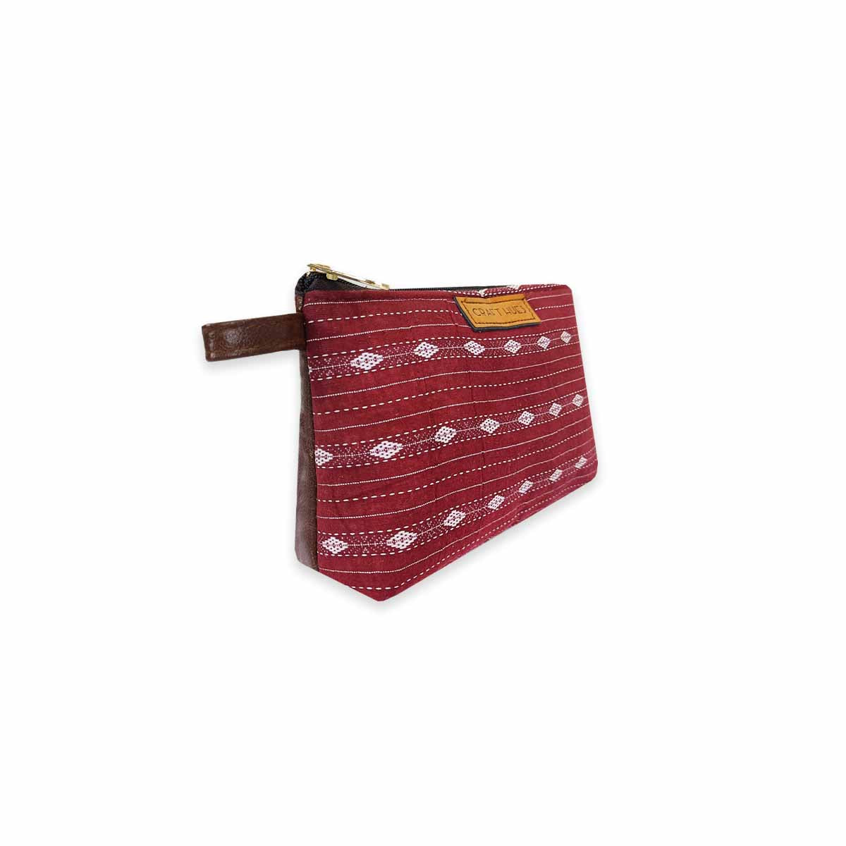 Magical Maroon Ikkat Pouch Bag