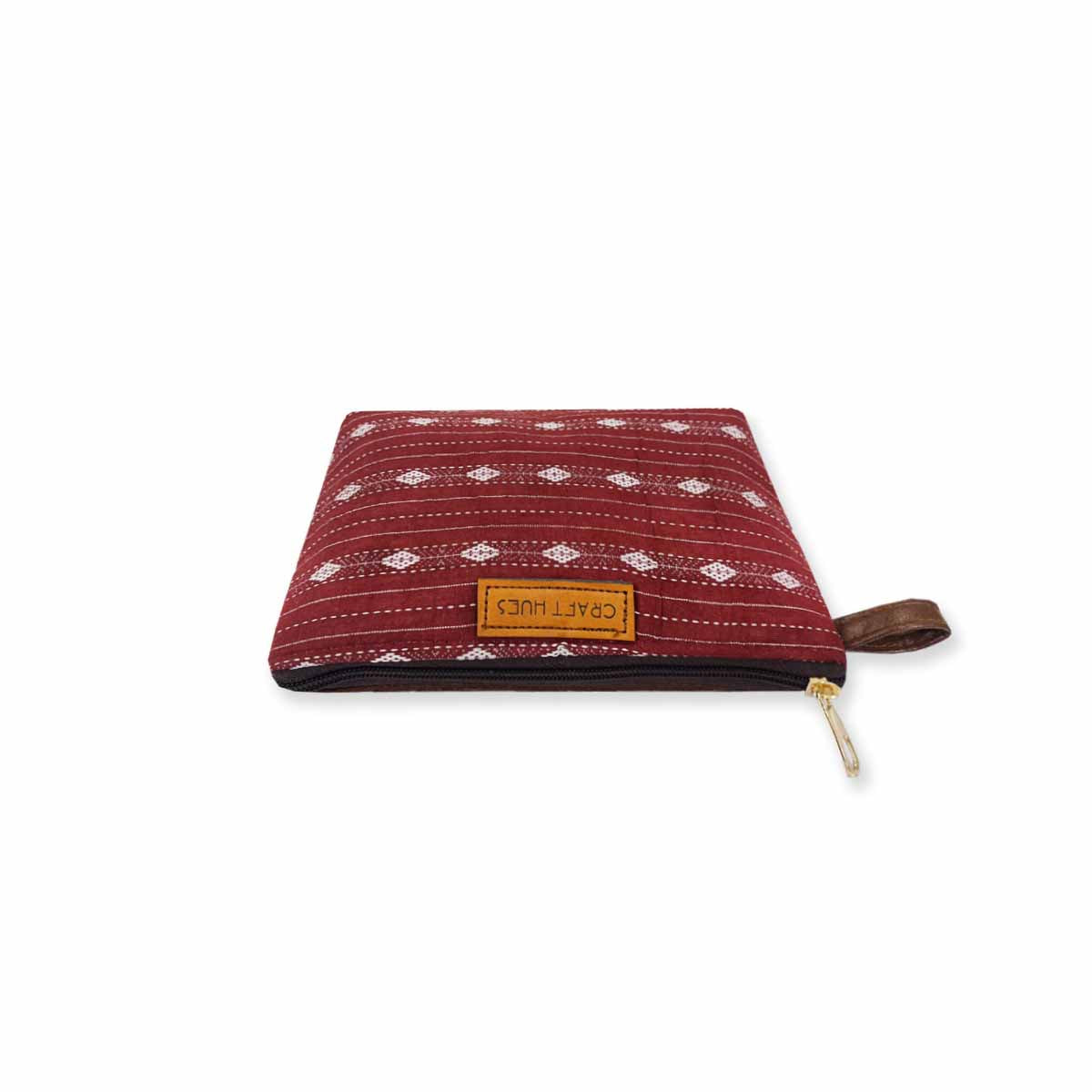 Magical Maroon Ikkat Pouch Bag