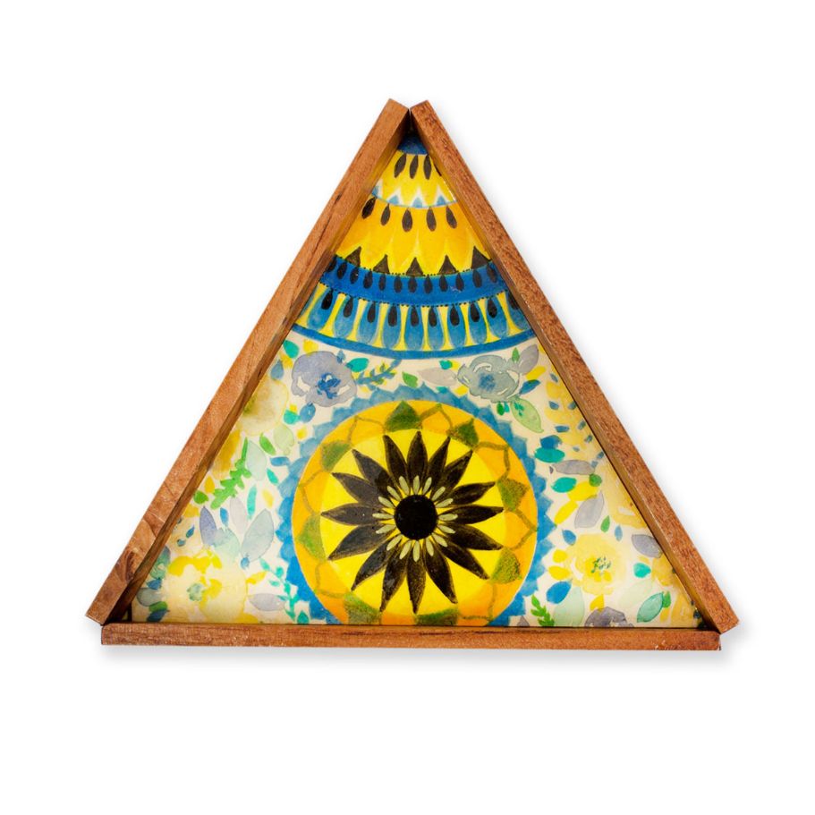 Mandala Floral Triangle Serving Tray