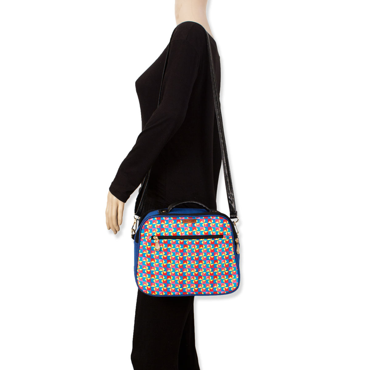 Maze Double Side Print Box Sling Bag