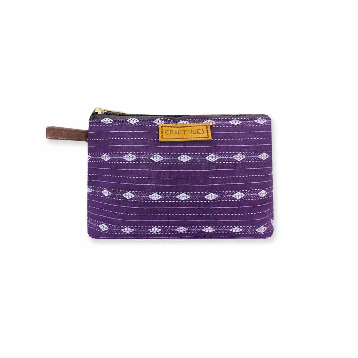 Midnight Mauve Ikkat Pouch Bag