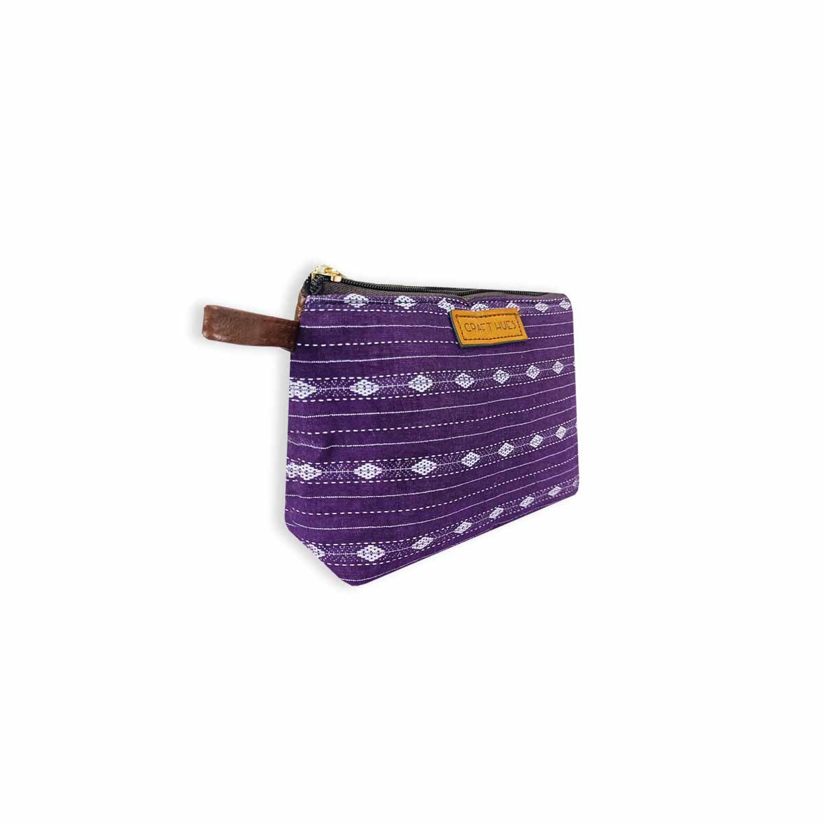 Midnight Mauve Ikkat Pouch Bag