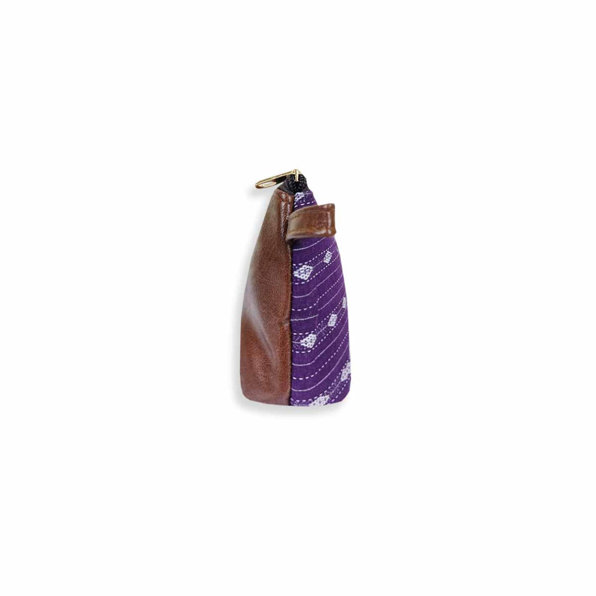 Midnight Mauve Ikkat Pouch Bag