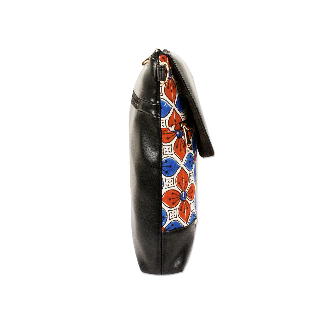 Red Blue Floral Printed Messenger Bag