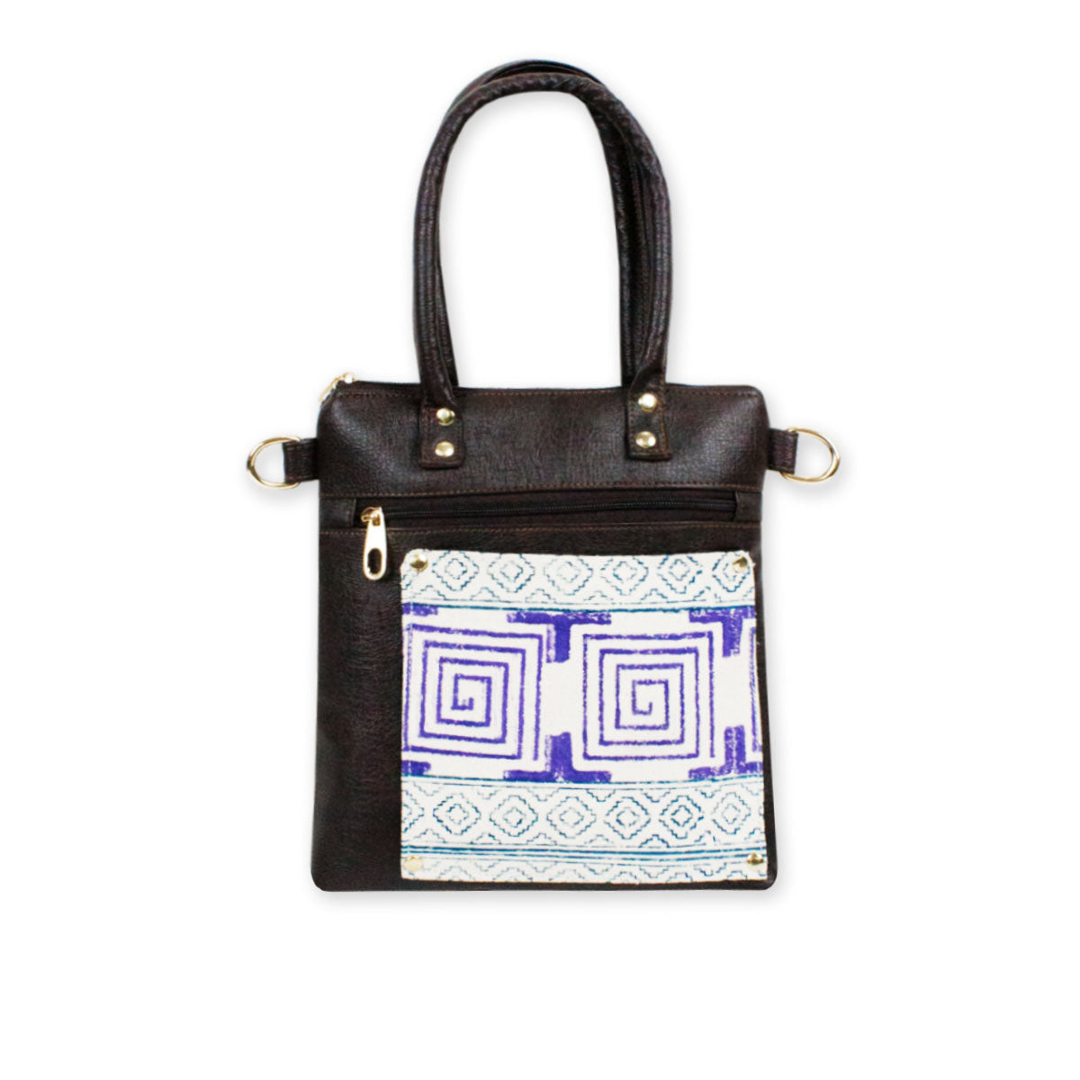 Block-Printed Puzzle Handbag with Sling
