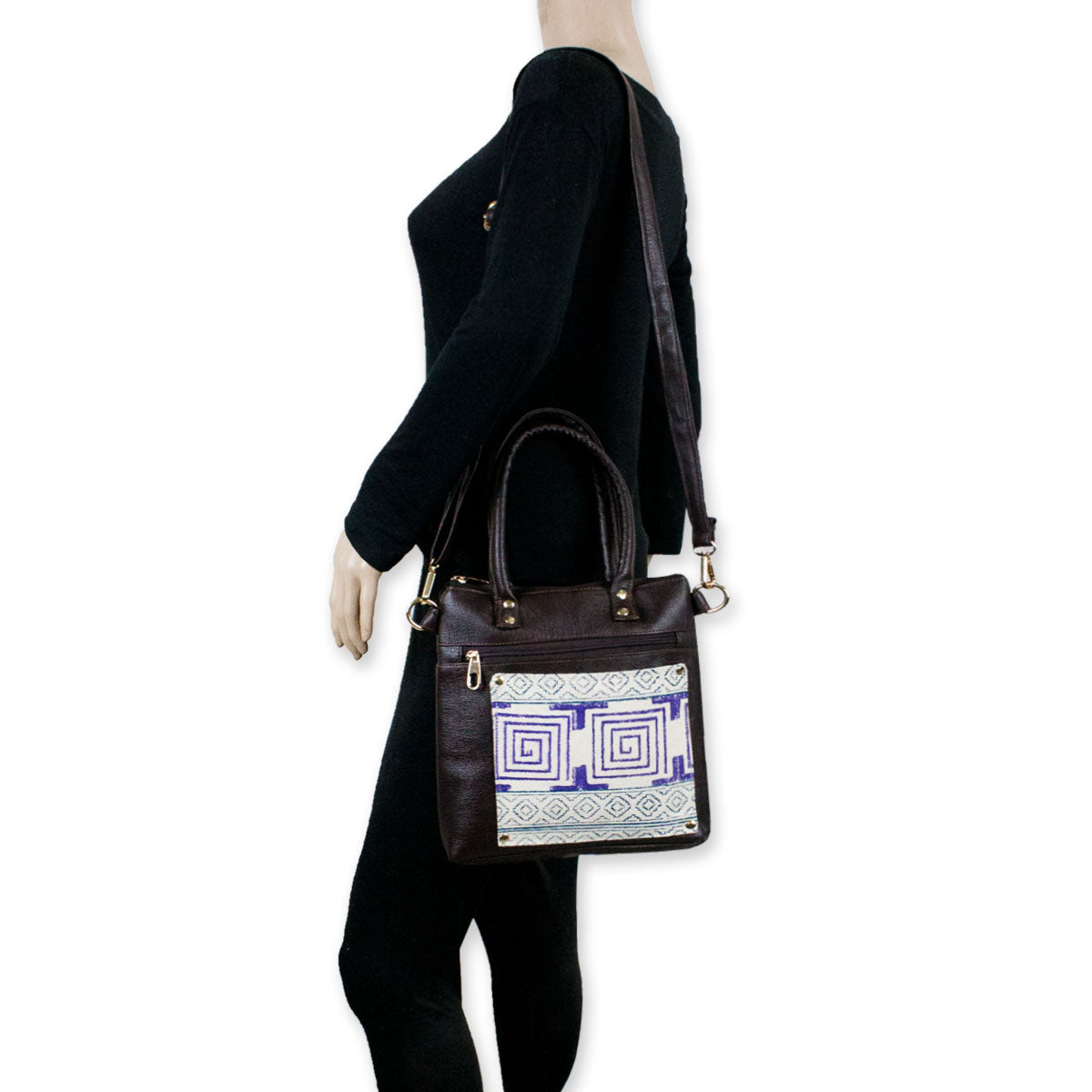 Block-Printed Puzzle Handbag with Sling