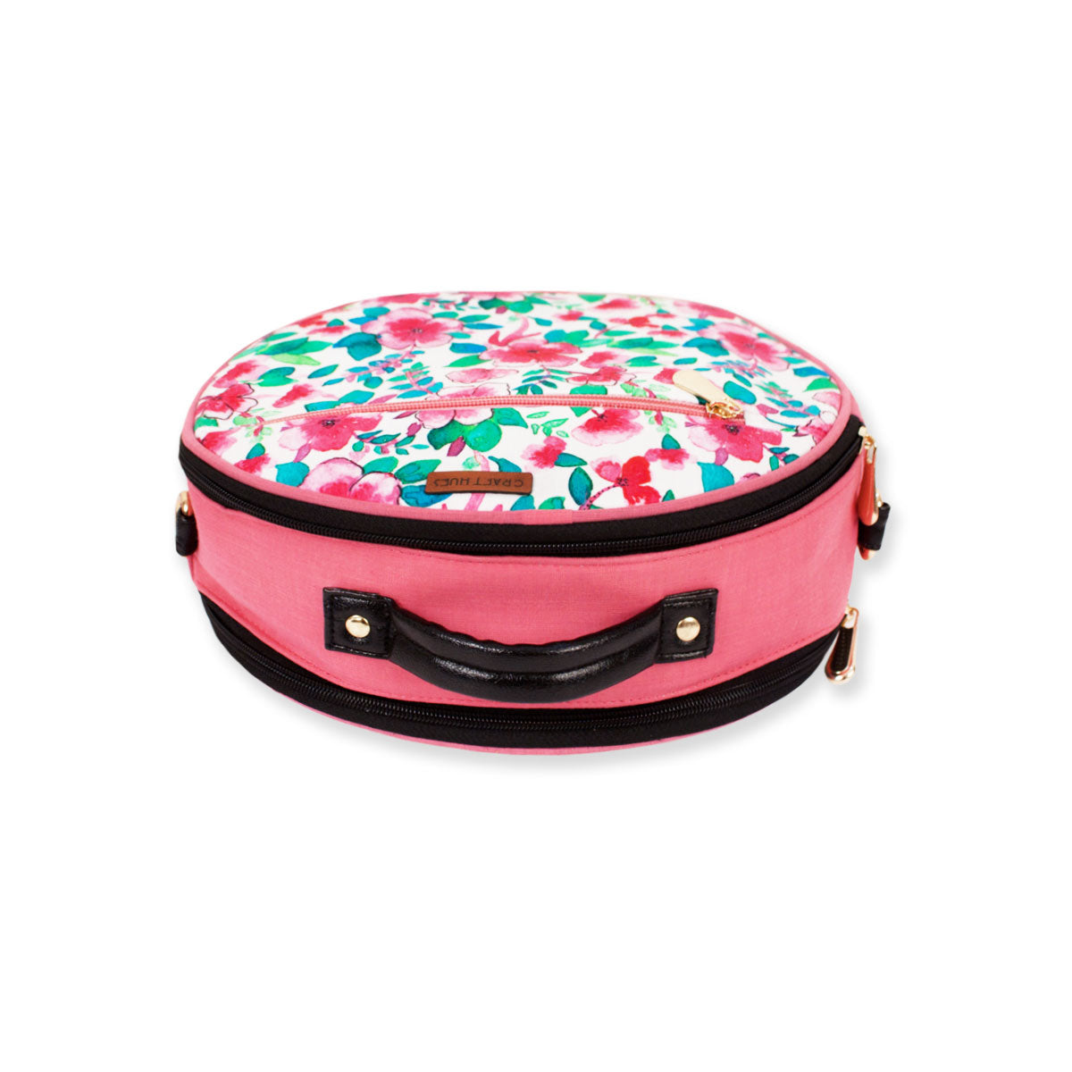 Pink Flower Double Side Print Box Sling Bag