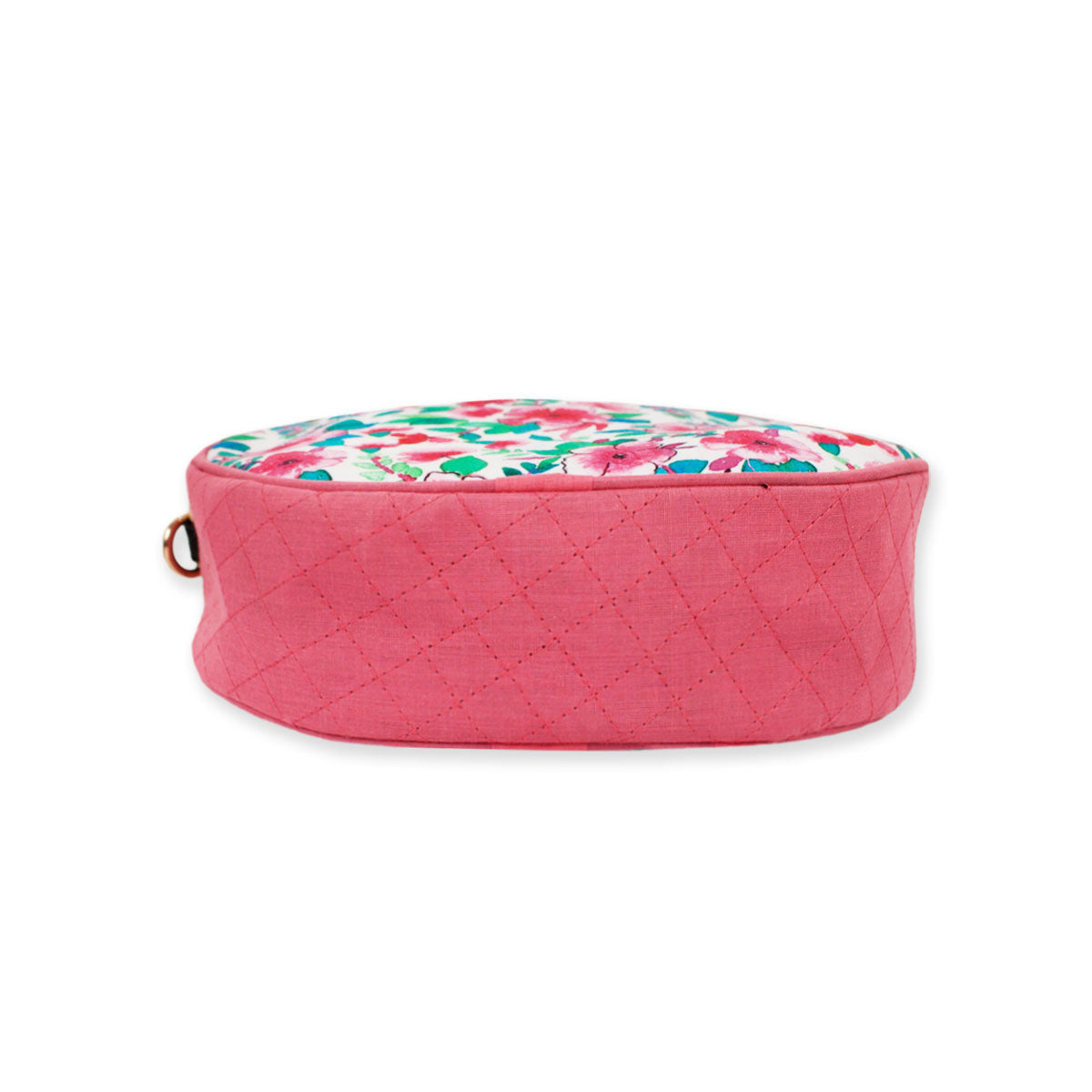 Pink Flower Double Side Print Box Sling Bag