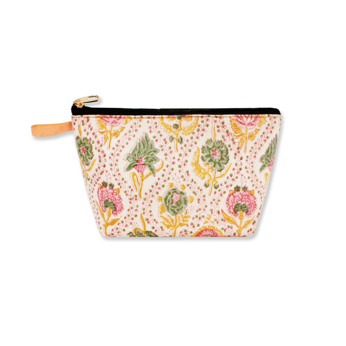 Pink Jaipuri Block Printed Pouch