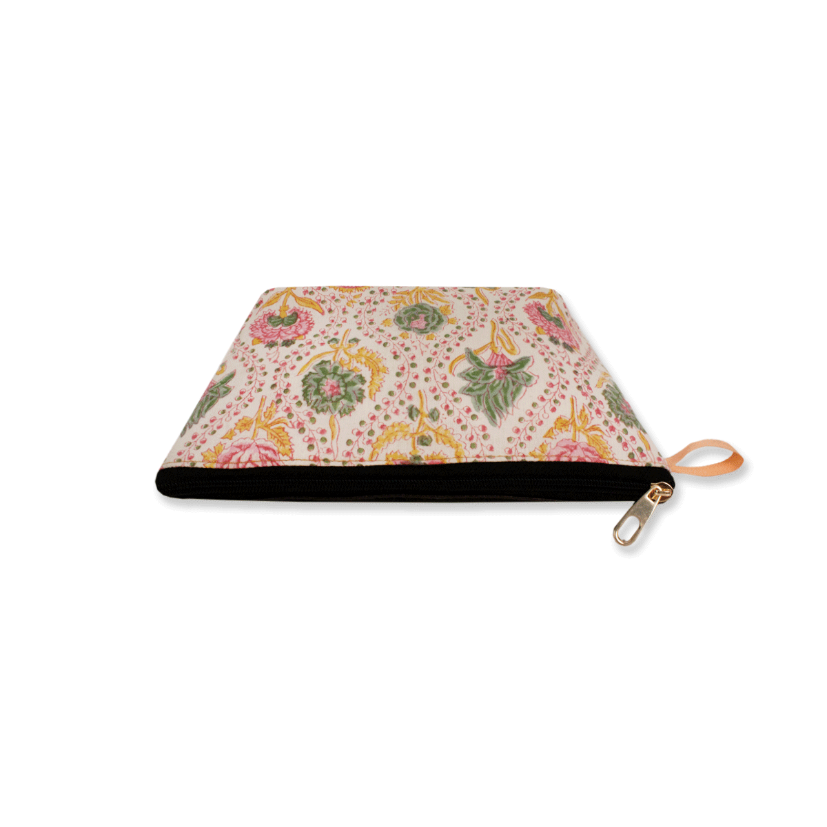 Pink Jaipuri Block Printed Pouch
