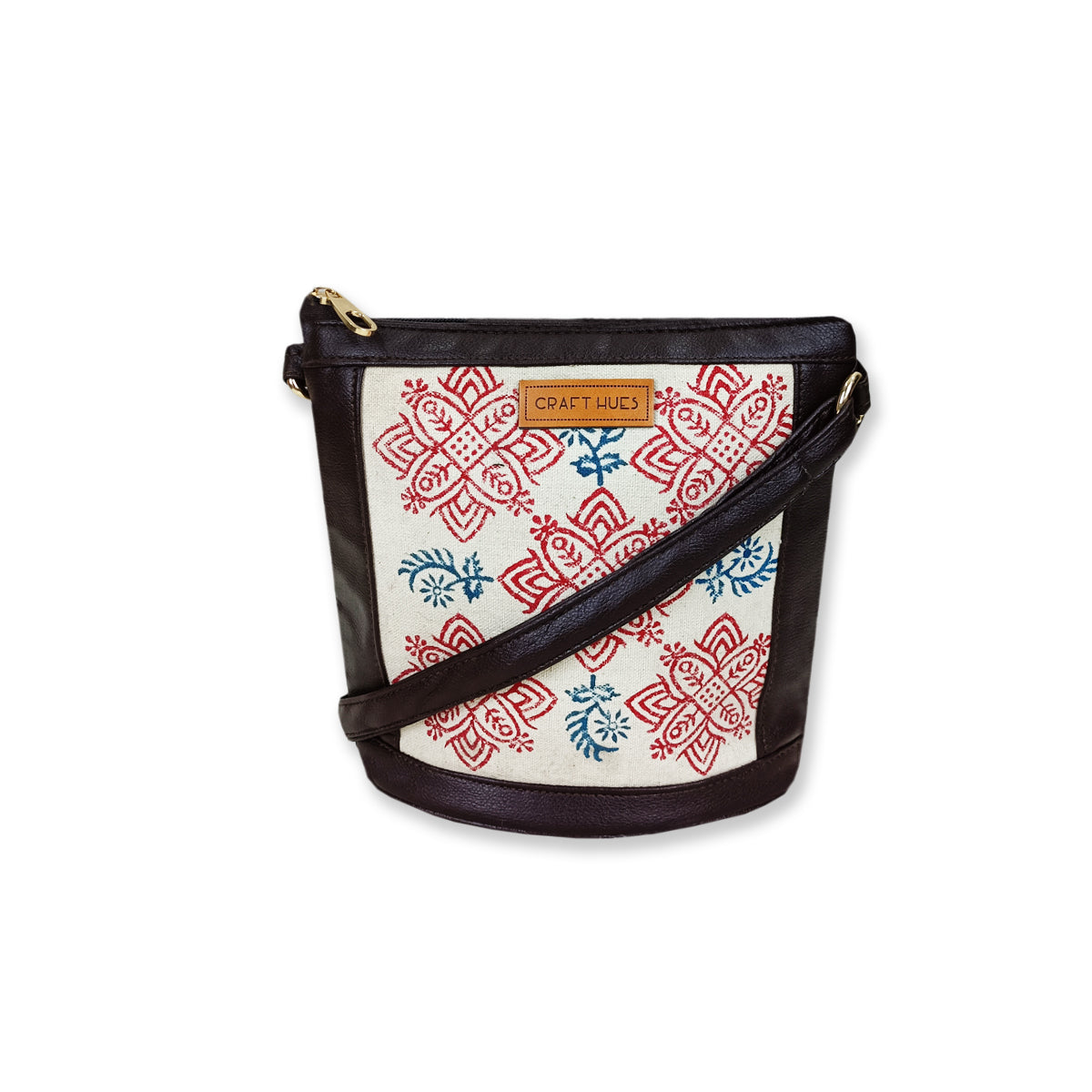 Rangoli Block-Printed Bucket Sling Bag