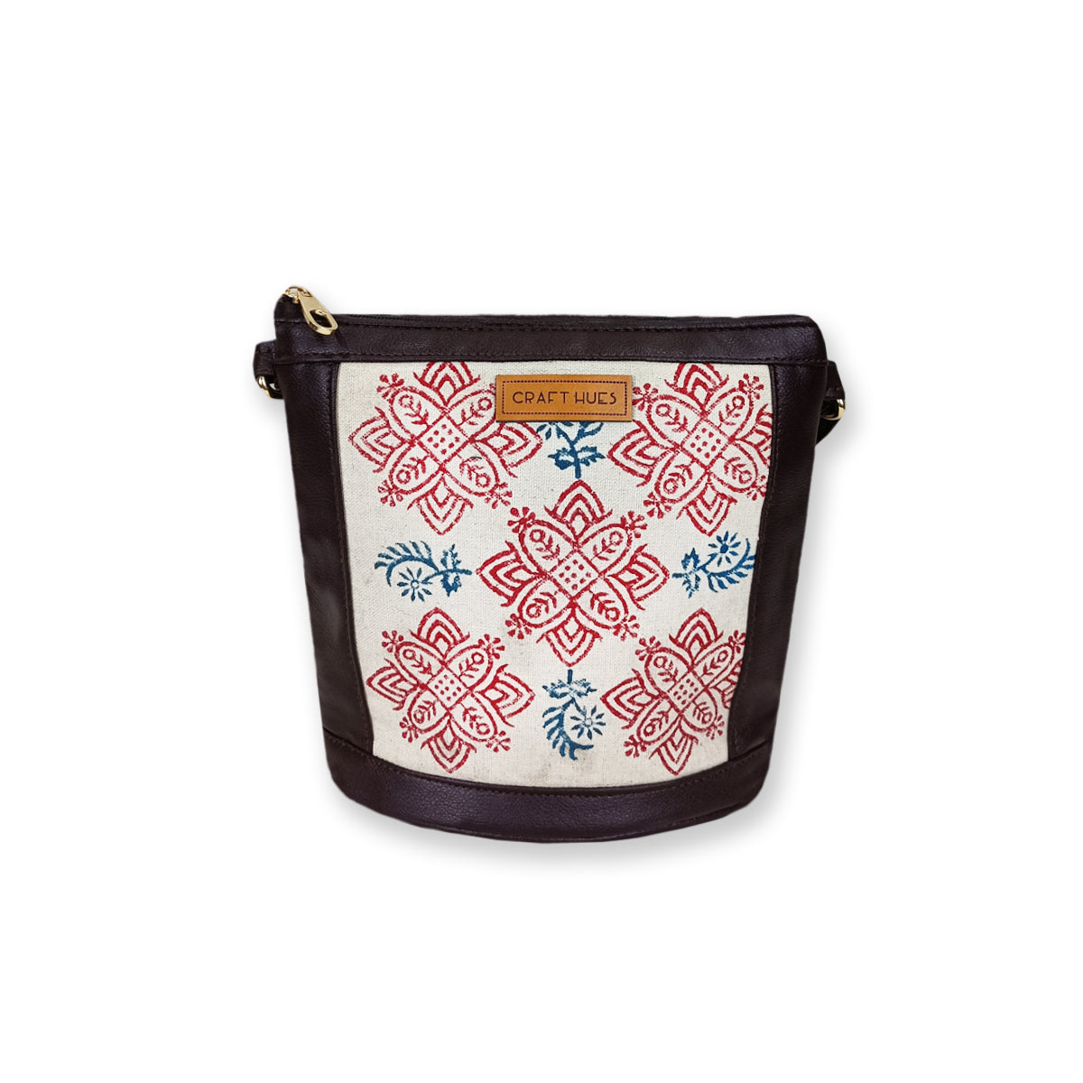 Rangoli Block-Printed Bucket Sling Bag