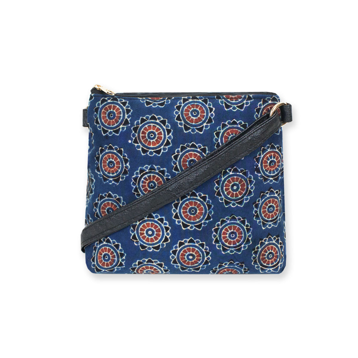 Block-Printed Red Chakra Sling Bag