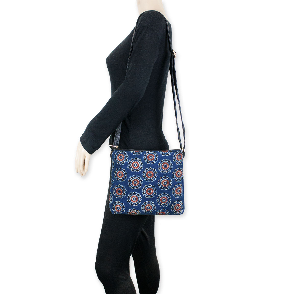 Block-Printed Red Chakra Sling Bag